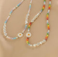 Ladies Multicolor Beads Pendant Sunflower Necklace SKAJ012 - SWEETKAMA