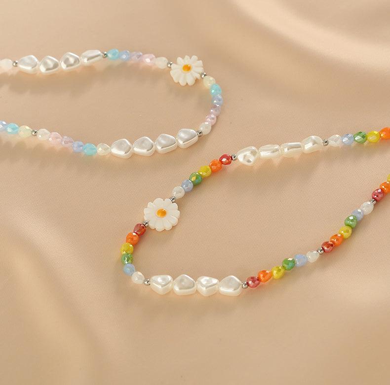 Ladies Multicolor Beads Pendant Sunflower Necklace SKAJ012 - SWEETKAMA