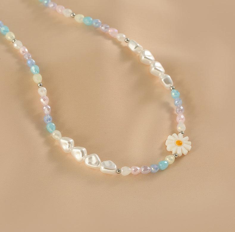 Ladies Multicolor Beads Pendant Sunflower Necklace SKAJ012 - SWEETKAMA