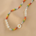 Ladies Multicolor Beads Pendant Sunflower Necklace SKAJ012 - SWEETKAMA