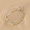 Ladies Multicolor Beads Pendant Sunflower Necklace SKAJ012 - SWEETKAMA