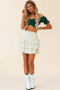 Ladies Off Shoulder Solid Color Daily Crop Top GSCA - SWEETKAMA