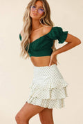 Ladies Off Shoulder Solid Color Daily Crop Top GSCA - SWEETKAMA