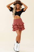 Ladies Off Shoulder Solid Color Daily Crop Top GSCA - SWEETKAMA