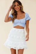 Ladies Off Shoulder Solid Color Daily Crop Top GSCA - SWEETKAMA