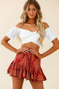 Ladies Off Shoulder Solid Color Daily Crop Top GSCA - SWEETKAMA