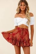 Ladies Off Shoulder Solid Color Daily Crop Top GSCA - SWEETKAMA