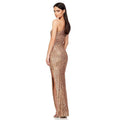 Ladies One Shoulder Sequin Sleeveless Maxi Dress R9174 - SWEETKAMA