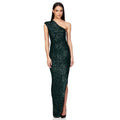 Ladies One Shoulder Sequin Sleeveless Maxi Dress R9174 - SWEETKAMA