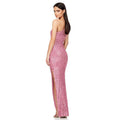 Ladies One Shoulder Sequin Sleeveless Maxi Dress R9174 - SWEETKAMA