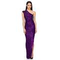 Ladies One Shoulder Sequin Sleeveless Maxi Dress R9174 - SWEETKAMA