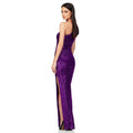 Ladies One Shoulder Sequin Sleeveless Maxi Dress R9174 - SWEETKAMA