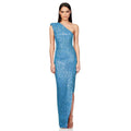 Ladies One Shoulder Sequin Sleeveless Maxi Dress R9174 - SWEETKAMA