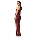 Ladies One Shoulder Sequin Sleeveless Maxi Dress R9174 - SWEETKAMA
