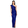 Ladies One Shoulder Sequin Sleeveless Maxi Dress R9174 - SWEETKAMA