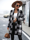 Ladies Plaid Daily Short Knit Cardigan E2310 - SWEETKAMA