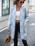 Ladies Plaid Daily Short Knit Cardigan E2310 - SWEETKAMA
