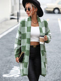 Ladies Plaid Daily Short Knit Cardigan E2310 - SWEETKAMA