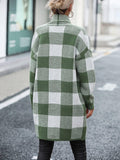 Ladies Plaid Daily Short Knit Cardigan E2310 - SWEETKAMA