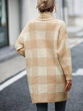 Ladies Plaid Daily Short Knit Cardigan E2310 - SWEETKAMA