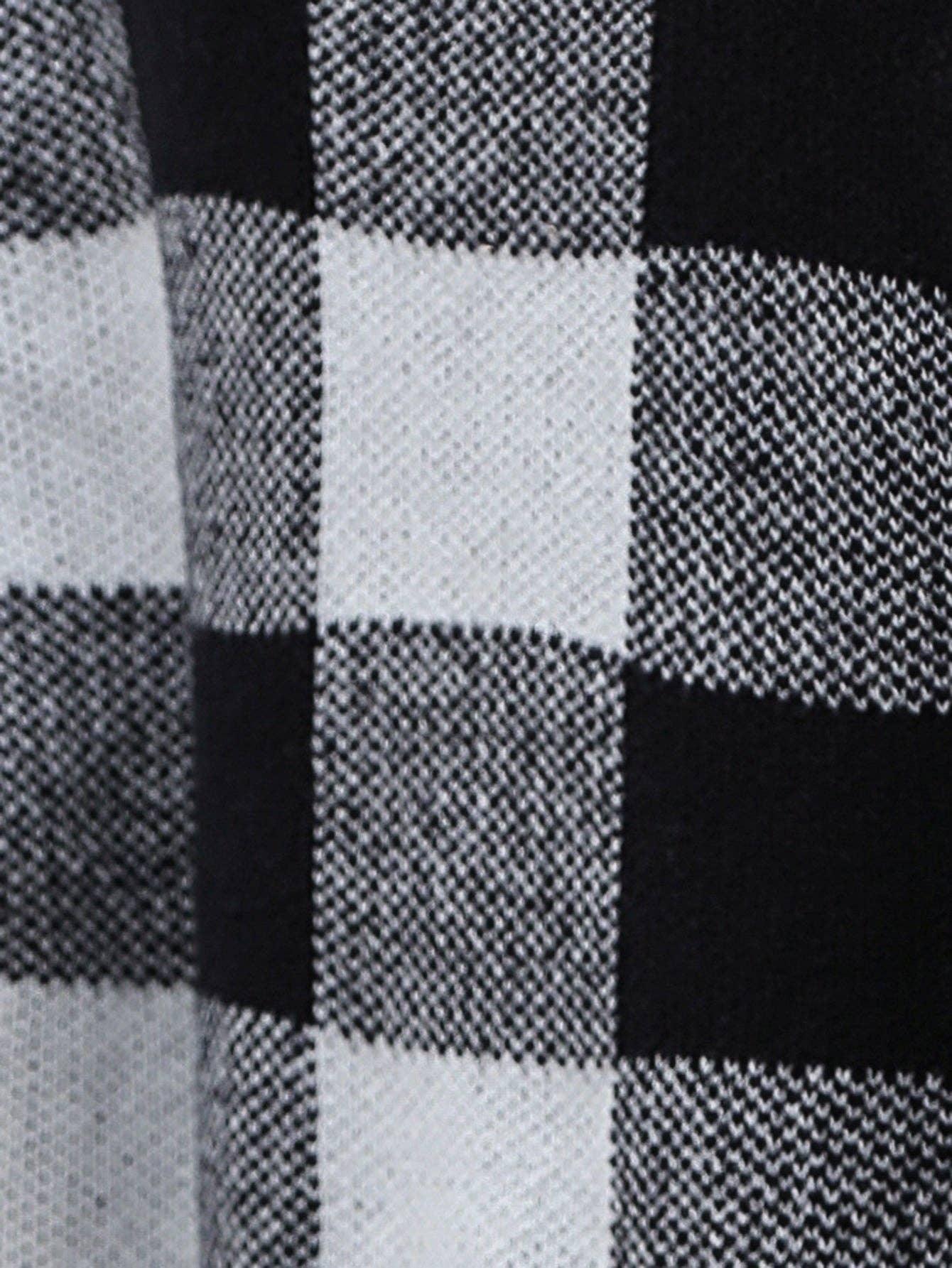Ladies Plaid Daily Short Knit Cardigan E2310 - SWEETKAMA