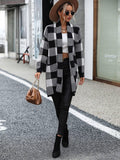 Ladies Plaid Daily Short Knit Cardigan E2310 - SWEETKAMA