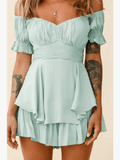 Ladies Puff Sleeves Off Shoulder Daily Romper GQSG - SWEETKAMA