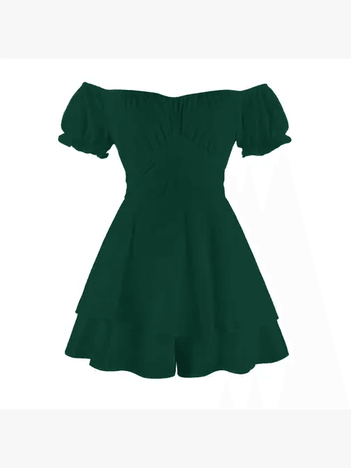 Ladies Puff Sleeves Off Shoulder Daily Romper GQSG - SWEETKAMA