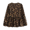 Ladies Puffed Long Sleeves Bowknot Blouse Top B88689 - SWEETKAMA
