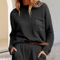 Ladies Rib-Knit Dropped Shoulder Sweater YL23806 - SWEETKAMA