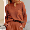Ladies Rib-Knit Dropped Shoulder Sweater YL23806 - SWEETKAMA