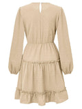 Ladies Round Neck Lace Daily Short Dress 233LQ53576-SN18 - SWEETKAMA