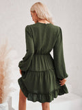 Ladies Round Neck Lace Daily Short Dress 233LQ53576-SN18 - SWEETKAMA