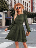 Ladies Round Neck Lace Daily Short Dress 233LQ53576-SN18 - SWEETKAMA