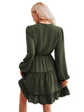 Ladies Round Neck Lace Daily Short Dress 233LQ53576-SN18 - SWEETKAMA