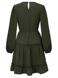 Ladies Round Neck Lace Daily Short Dress 233LQ53576-SN18 - SWEETKAMA