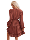 Ladies Round Neck Lace Daily Short Dress 233LQ53576-SN18 - SWEETKAMA