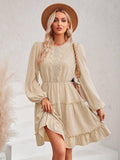 Ladies Round Neck Lace Daily Short Dress 233LQ53576-SN18 - SWEETKAMA