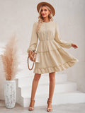 Ladies Round Neck Lace Daily Short Dress 233LQ53576-SN18 - SWEETKAMA