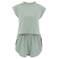 Ladies Round Neck Sleeveless Top Shorts 2PCS Set 2Z2035B - SWEETKAMA