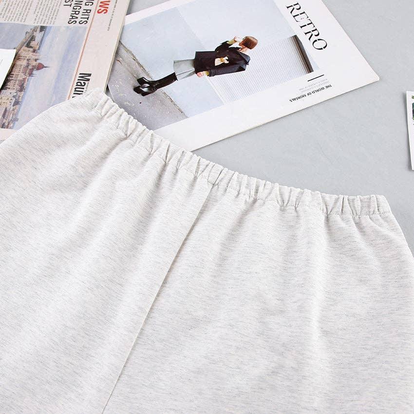 Ladies Round Neck Top Elastic Waist Short 2PCS Set 2Z4006B - SWEETKAMA