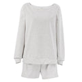 Ladies Round Neck Top Elastic Waist Short 2PCS Set 2Z4006B - SWEETKAMA