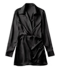 Ladies Satin Faux Solid Color Mini Dress 2650 - SWEETKAMA