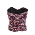 Ladies Sequin Strapless Top And Skorts Set 8620 - SWEETKAMA
