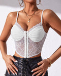Ladies Sexy Floral Lace Wrinkle Cup Corset M09492 - SWEETKAMA