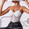 Ladies Sexy Floral Lace Wrinkle Cup Corset M09492 - SWEETKAMA
