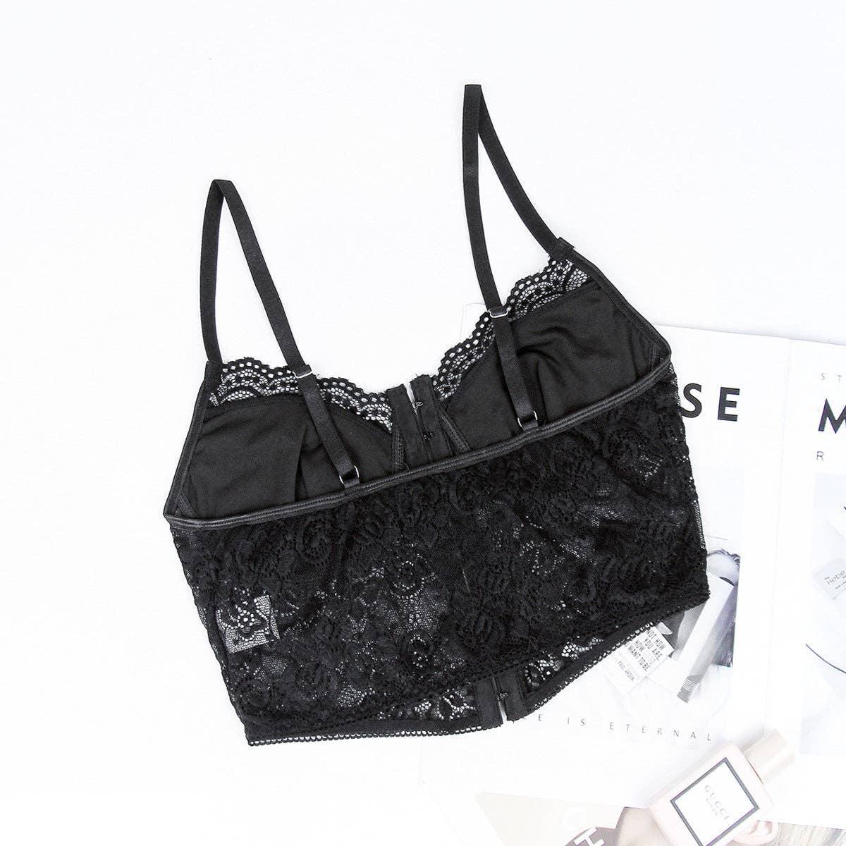 Ladies Sexy Floral Lace Wrinkle Cup Corset M09492 - SWEETKAMA