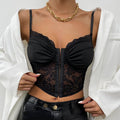 Ladies Sexy Floral Lace Wrinkle Cup Corset M09492 - SWEETKAMA