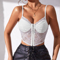 Ladies Sexy Floral Lace Wrinkle Cup Corset M09492 - SWEETKAMA