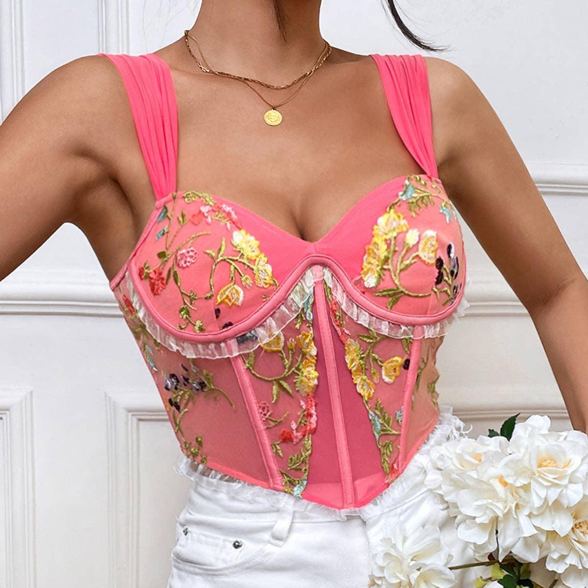 Ladies Sexy Lace V-Neck Corset K0314 - SWEETKAMA